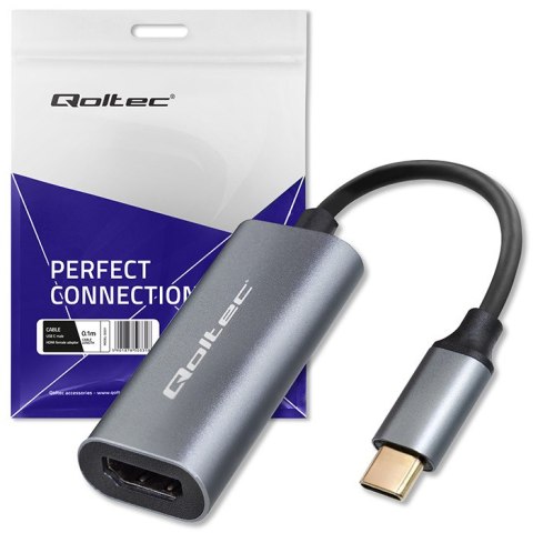 Qoltec Adapter Aluminiowa Przejściówka USB-C 3.1 MHL na HDMI 4K | 60Hz | 32AWG do Laptop Smartfon Qoltec Adapter Aluminiowa Przejściówka USB-C 3.1 MHL na HDMI 4K | 60Hz | 32AWG do Laptop Smartfon
