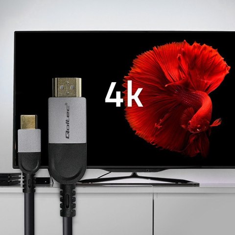 Qoltec Kabel Adapter USB-C na HDMI high speed 4K | 60Hz | 32AWG | 2m Qoltec Kabel Adapter USB-C na HDMI high speed 4K | 60Hz | 32AWG | 2m