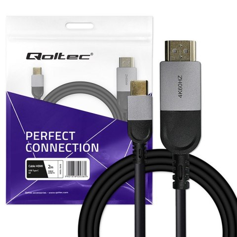 Qoltec Kabel Adapter USB-C na HDMI high speed 4K | 60Hz | 32AWG | 2m Qoltec Kabel Adapter USB-C na HDMI high speed 4K | 60Hz | 32AWG | 2m