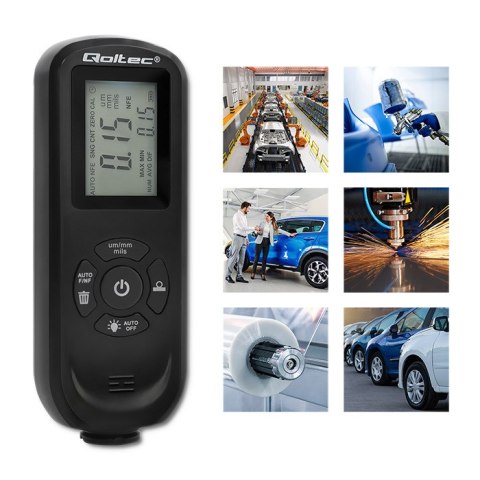 Qoltec Miernik grubości lakieru z podświetlanym bocznym wyświetlaczem LCD | 0 ~ 2000um Qoltec Miernik grubości lakieru z podświetlanym bocznym wyświetlaczem LCD | 0 ~ 2000um