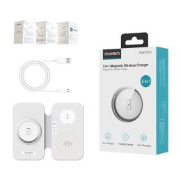 Ładowarka indukcyjna 3w1 Choetech T616-F (biała)