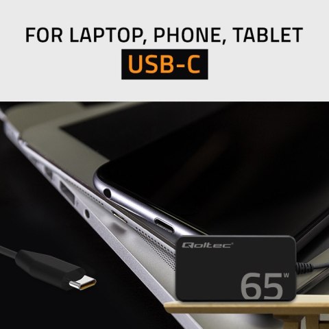 Qoltec Ładowarka sieciowa 65W GaN Super Fast SLIM | PD | 5-20V | 3.25A | USB-C 3.1 | Laptop | MacBook | Smartfon | + kabel Qoltec Ładowarka sieciowa 65W GaN Super Fast SLIM | PD | 5-20V | 3.25A | USB-C 3.1 | Laptop | MacBook | Smartfon | + kabel