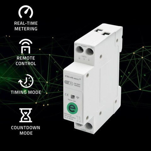 Qoltec Przekaźnik 63A na szynę DIN z licznikiem energii elektrycznej | eWeLink od Sonoff | Wi-Fi | Dioda LED Qoltec Przekaźnik 63A na szynę DIN z licznikiem energii elektrycznej | eWeLink od Sonoff | Wi-Fi | Dioda LED