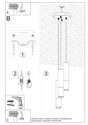 Lampa wisząca LOOPEZ 3P czarny/złoty