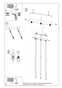 Lampa wisząca MOZAICA 3L czarny/chrom