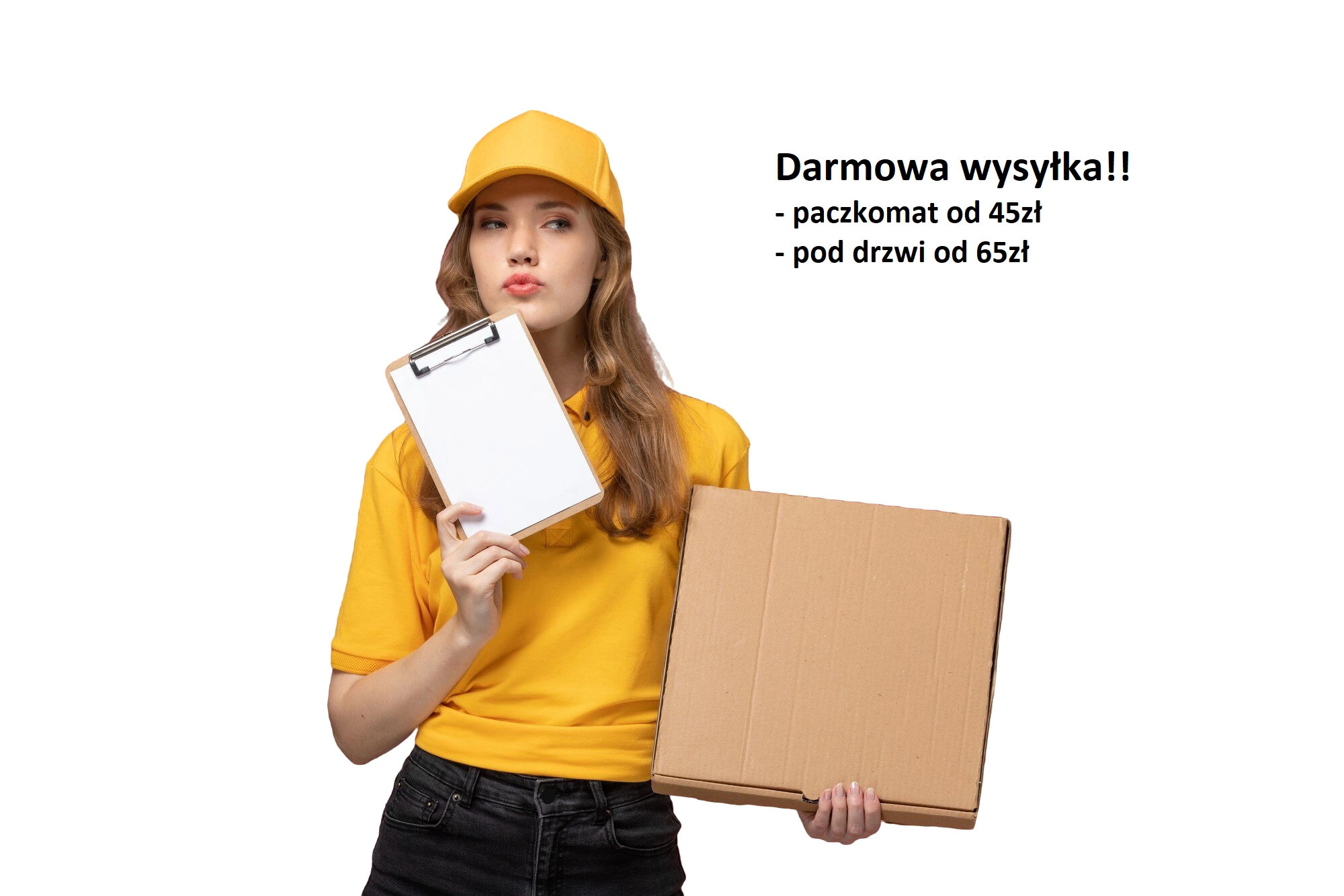 Darmowa wysyłka, paczkomat od 4zł, pod drzwi od 65zł